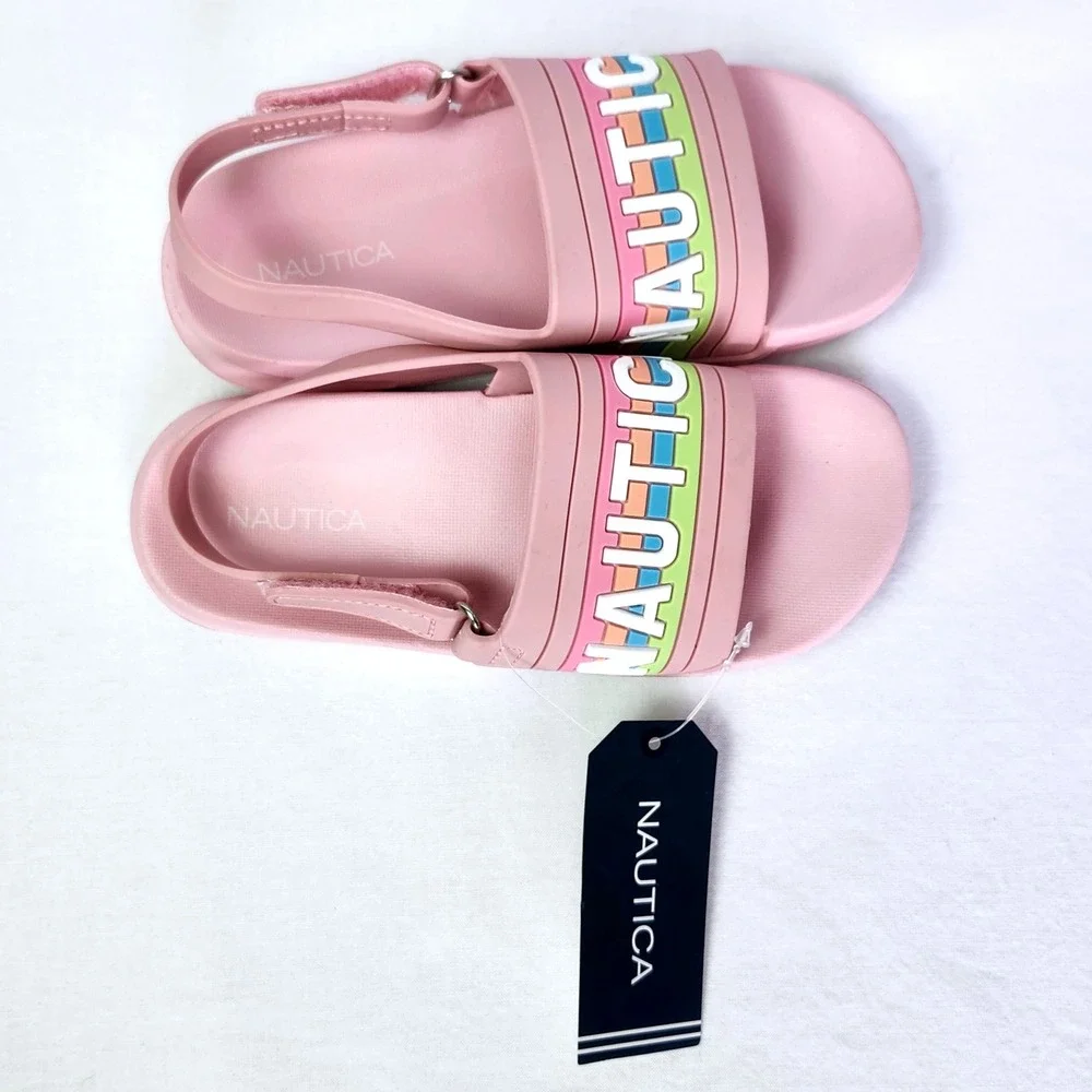 NEW NAUTICA DIAMONI TODDLER PRISM PINK RAINBOW SLINGBACK SANDALS LITTLE GIRLS 11